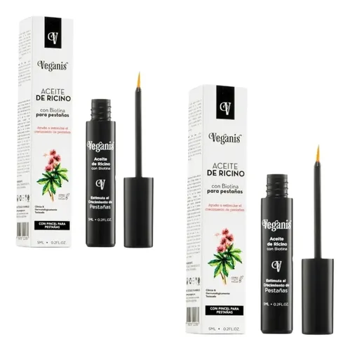 Veganis Kit 2u Aceite De Ricino Para Pestañas Fuerza Crecimi