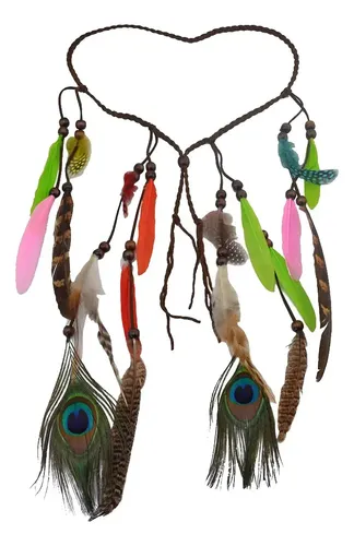 2pcs Diadema De Pelo Con Plumas De Pavo Real Fascinator .