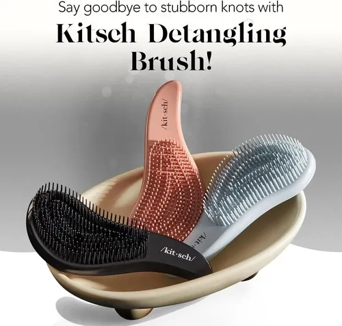 Cepillo Desenredante Kitsch Oblongo Negro Para Todo Cabello