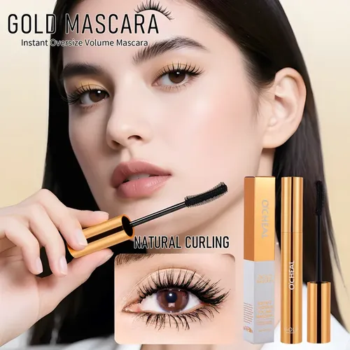 Gold Mascara Balck Mascara 3d Silk Thick Curly Lengthen Eyel