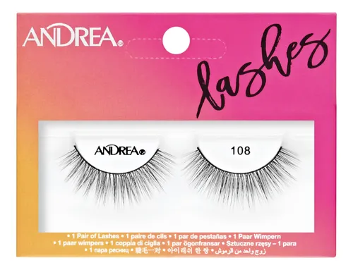 Tira De Pestañas Postizas Andrea Strip Lashes Negro N° 108