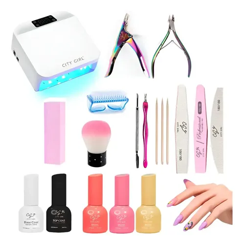 Kit Uñas Semipermanente City Girls Cabina Inalámbrica 96wats