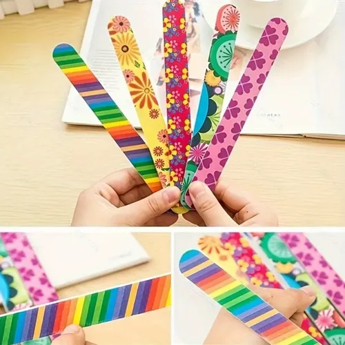 Paquete De 6 Limas De Uñas Con Estampado Floral De Doble Car