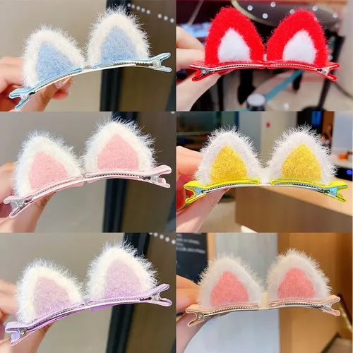 Broches Para El Pelo Orejas De Gato Kawaii 12 Piezas