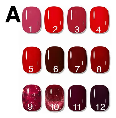 Esmaltes Semipermanentes X1 Tonos Rojos Gel Polish 10ml Uñas