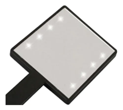 Espejo De Maquillaje Con Luz Led Portátil Pequeño Negro