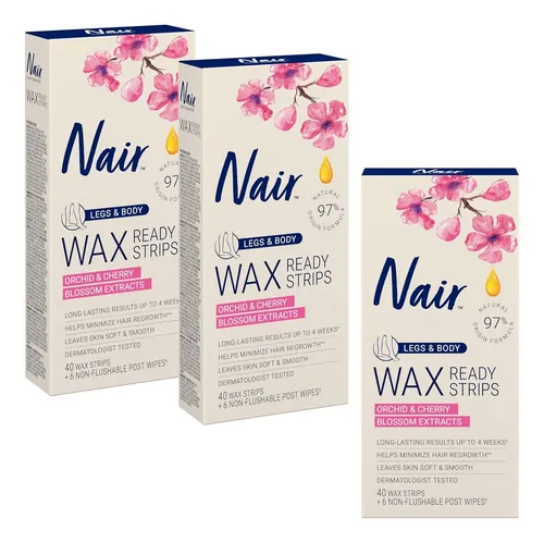 Nair Hair Remover Wax Ready Tiras Para Piernas Y Cuerpo, No