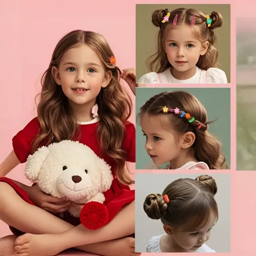 * Set 895 Accesorios For El Cabello Con Ligas Y Broches *