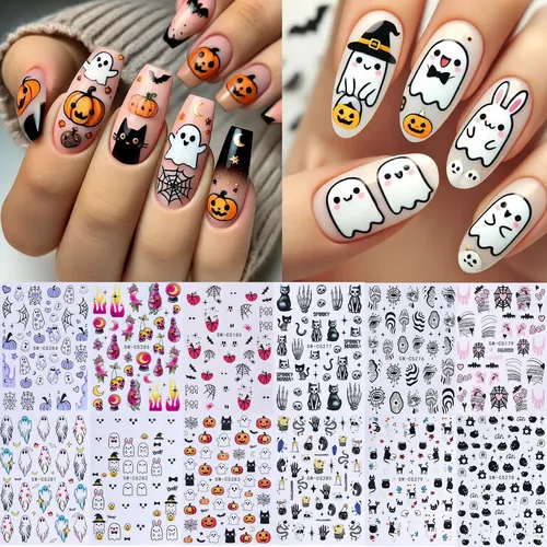 Pegatinas De Uñas Stzpronail Ghost Halloween, 12 Unidades, P