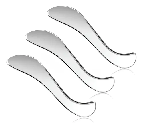 Herramienta De Masaje Gua Sha De Acero Inoxidable, 3 Unidade