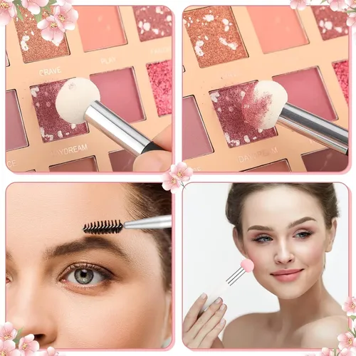 Herramientas De Belleza: Set De 10 Brochas De Maquillaje Con