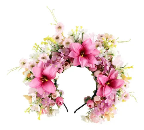 / Diadema De Flores Con Lazo For El Pelo Artificial For .