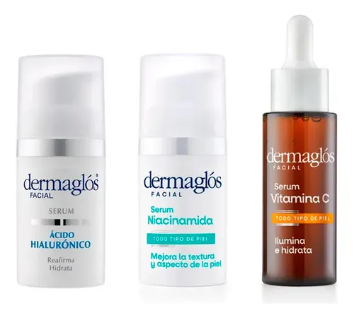 Set Serum Acido Hialuronico+niacinamida+vitamina C Dermaglos