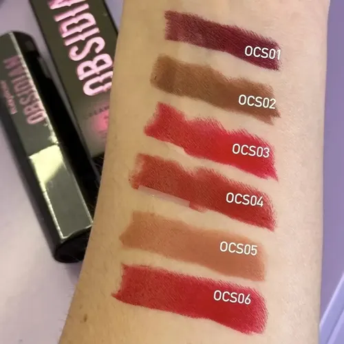 Labial Batom Lipstick Cream Satin Obsidian Ruby Rose Color Ocs06