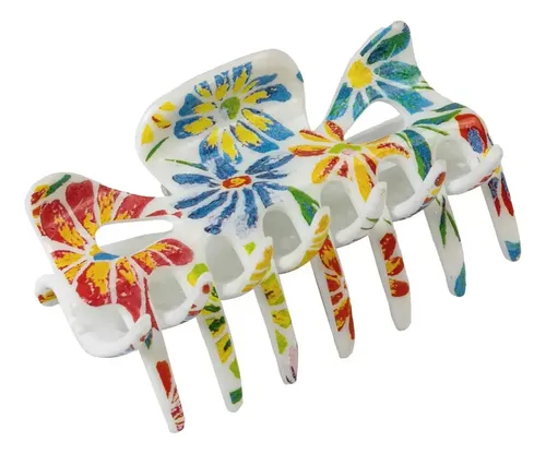 Broche Mariposa Diseño Floral De Pelo Decorativo Pack X 6 Floral