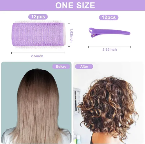 Juego De Rulos Para Cabello, 12 Piezas, Con Clips Duraderos