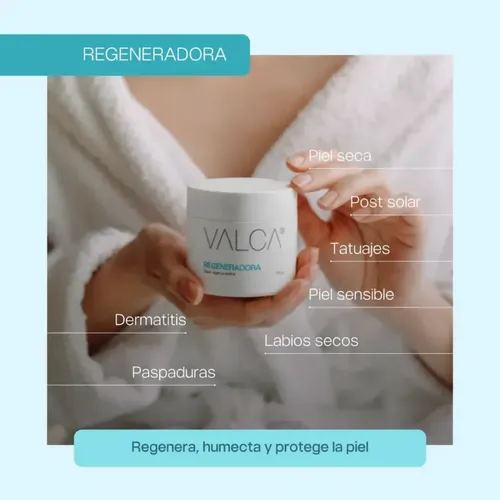 Cera Regeneradora Valca para Piel Seca y Sensible, Con Vitamina A y Omega