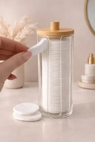 Organizador Discos Algodón Maquillaje Zeva Transparente