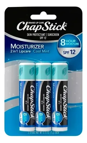 Chapstick Moisturizer Cool Mint Bálsamo Labial Spf12 X3
