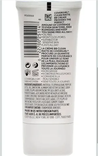 Base de maquillaje en crema CoverGirl BB cream Clean Matte CoverGirl tono 540 medio – 30mL