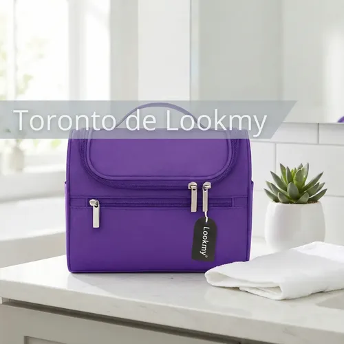 Neceser De Viaje Violeta Lookmy | portacosmetico Viaje organizador cosméticos | Porta maquillaje mujer | Organizador de viaje necessaire | Neceseres hombre valija o baño
