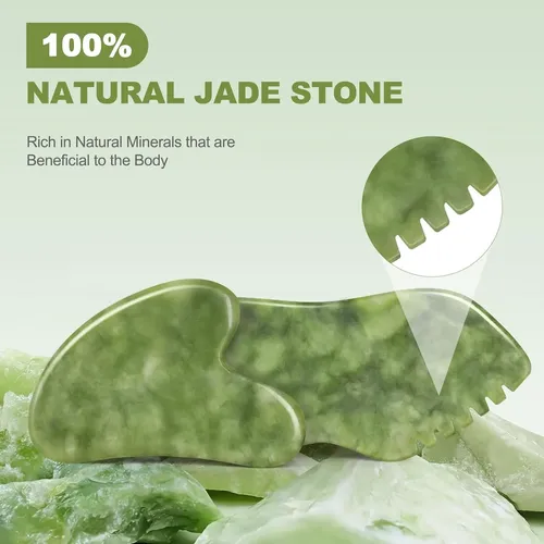 Juego De Gua Sha Airogym 2 Piezas De Jade Natural Para