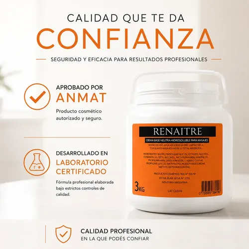 Crema Base X3kg Neutra Hidrosoluble Hidratante Spa Masajes