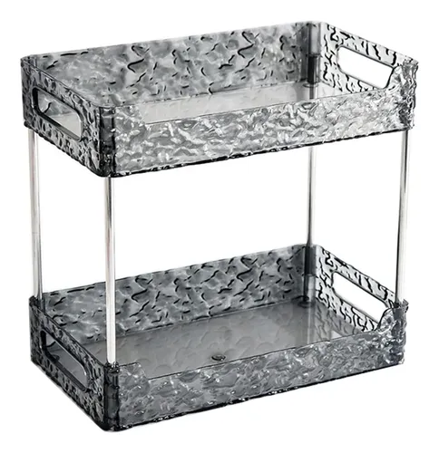 Elegante Estante De Almacenamiento Para Gris Claro 2 Capas