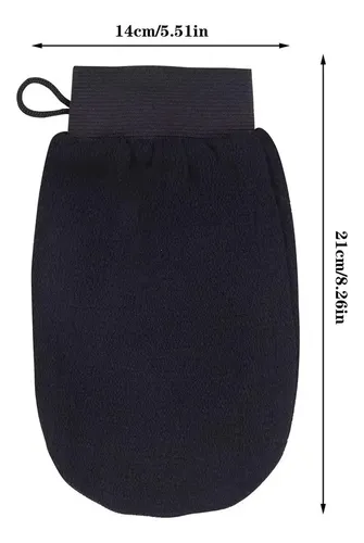 Guante X2 Exfoliante Ducha Limpieza Suave Color Negro