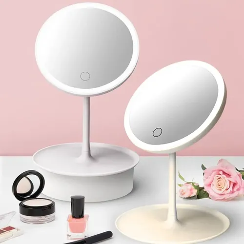 Espejo de Maquillaje Redondo LED Táctil Recargable DD2 17cm
