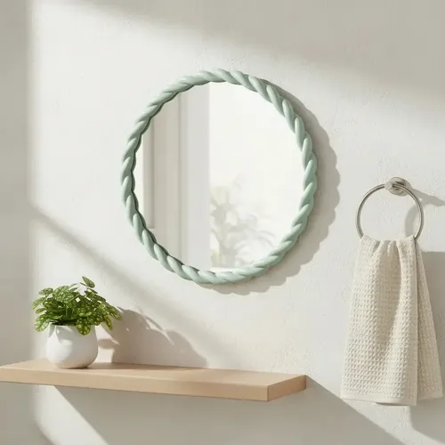 Espejo Cirular Vgo Diseño Moderno Plastico 40cm Colores Verde