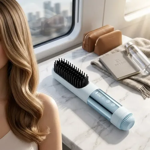 Cepillo Alisador Inalámbrico Viajes Cabello Corto Rápido//**