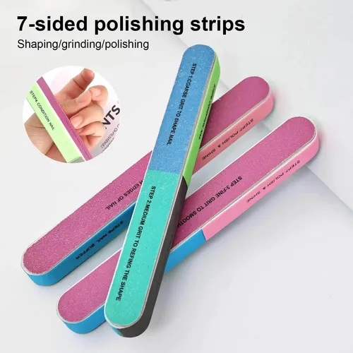 Pulidor De Uñas De 7 Vías, Tira Pulidora Y Lima De Uñas