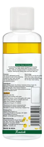 Agua Micelar Raslok, 200 Ml, Con Infusión De Aceite, Sin Alc