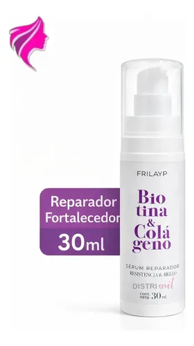 Serum Capilar Biotina y Colageno Frilayp X30ml – Resistencia y Brillo Extremo – Uso Profesional Cabellos Dañados Secos – Reparacion Suavidad Nutricion