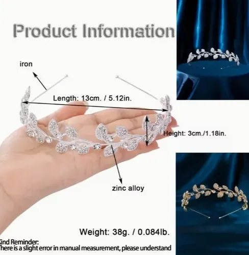 Diadema De Aleación Con Hoja Para Mujer