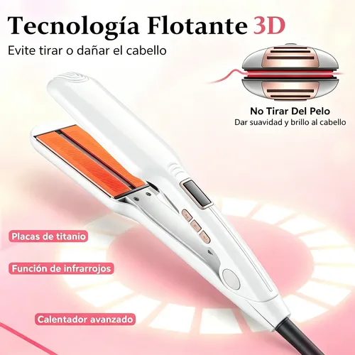 Planchita De Pelo 2 En1 Alaciadora Y Rizador Profesional Lcd