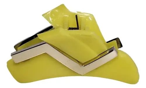 Hebilla Broche Para Pelo Plástico Amarillo Vintage Retro
