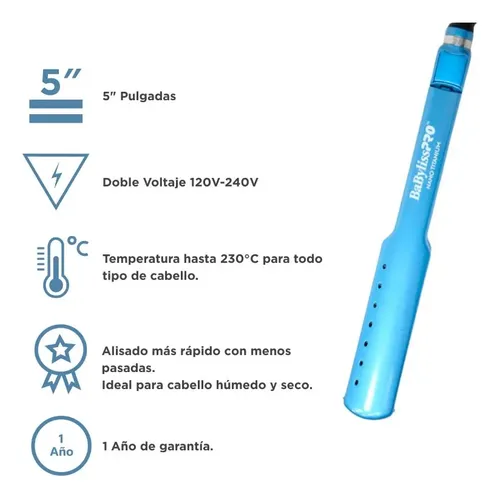 Planchita De Pelo Babyliss Cabello Húmedo Y Seco 4083