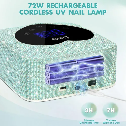 Lámpara Uv Led Para Uñas 72w Azul Con Pantalla Táctil