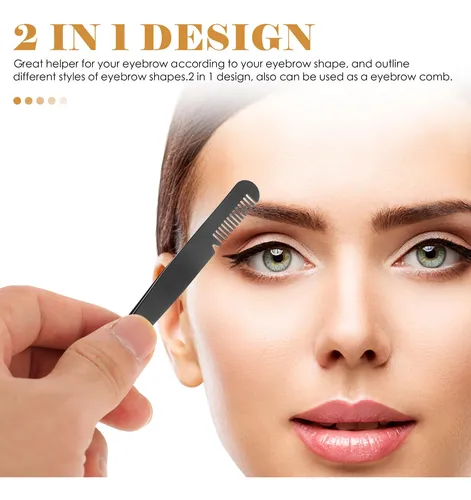 Pinzas 2 En 1 De Acero Inoxidable Para Cejas, 3 Unidades