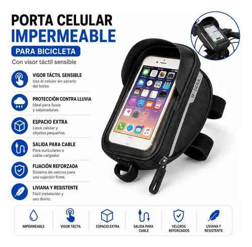 Kit Accesorios Bicicleta Luces Led Usb Espejos Porta Celular