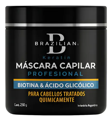 Máscara Capilar Con Biotina & Glicolico Brazilian Keratin