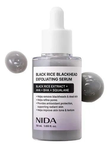 Sérum Exfoliante Nida De Arroz Negro Para Espinillas, 50 Ml