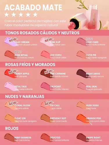 Color Bloom Sheglam Rubor 6 Tono Del Maquillaje Tono Del Maquillaje Love Cake