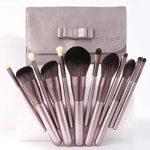 Set 12 Brochas De Maquillaje Con Estuche