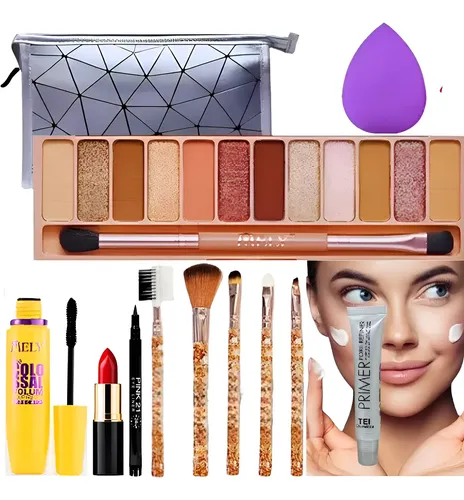 Set De Maquillaje Completo + Organizador Neceser Cosméticos