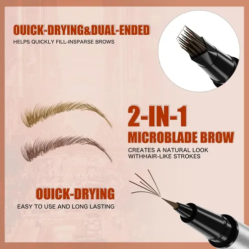 Delineador De Cejas 4d Marrón Oscuro Impermeable