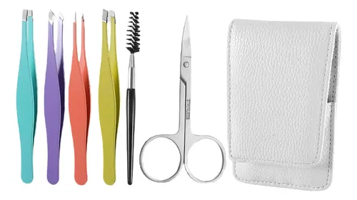 Set De Pinzas Profesionales Para Cejas Y Tijeras Para Cejas