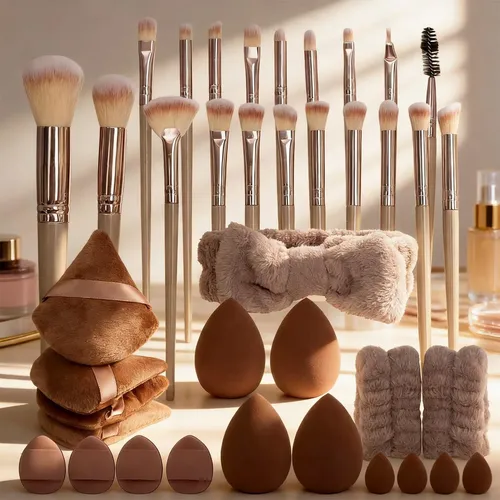 Set 40 Brochas Y Esponjas De Maquillaje Profesional